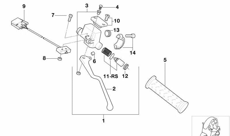 Tapa con junta de unidad manilla izquierda OEM 32722335570 para motos BMW C1 125, C1 200 (0191, 0192). Original BMW Motorrad.