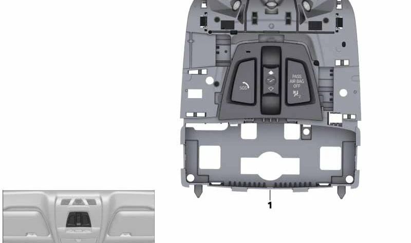 Centro di tetto funzionale per BMW 2 F45 Series, F46, X1 F48, F49N, X2 F39 (OEM 61316999337). BMW originale