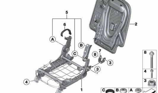 Asa de sujeción trasera color negro carbón OEM 52209809814 para MINI R61 {Cooper D, Cooper S, Cooper ALL4} {Todos los modelos compatibles}. Original MINI.