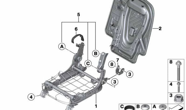 Asa de sujeción trasera color negro carbón OEM 52209809814 para MINI R61 {Cooper D, Cooper S, Cooper ALL4} {Todos los modelos compatibles}. Original MINI.