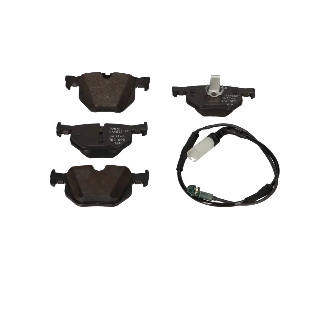 Pílulas de freio ajustadas com sensor de desgaste para BMW E60, E60N, E61, E61N, E63, E63N, E64, E64N (OEM 34212339290). BMW original.