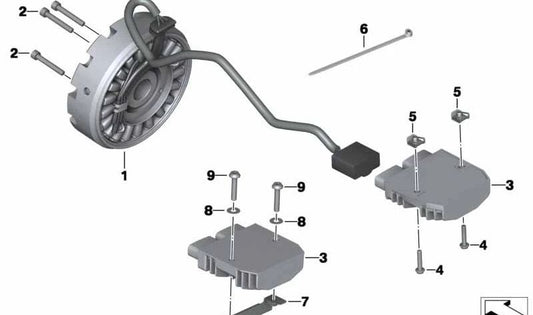 Generador OEM 12318406639 para motos BMW R1250GS, R1250GS Adventure, R1250RT, R1250R, R1250RS. Original BMW Motorrad.