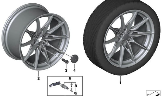 Finitura Gunmetale congelata in lega OEM 3611813060 per la serie BMW 3 (F30, G20), serie 4 (F32, F33, F36) e altri modelli compatibili. BMW originale.