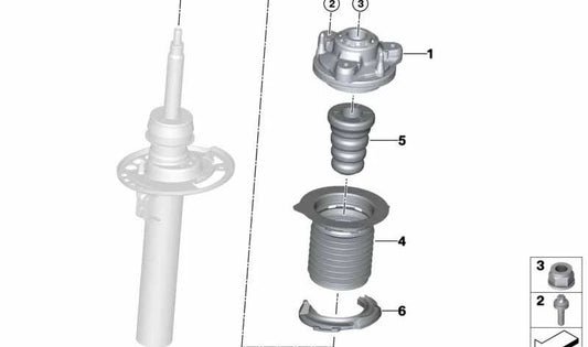 Base inférieure pour Spring OEM 31338096881 pour BMW x3M (F97), x4m (F98). BMW d'origine