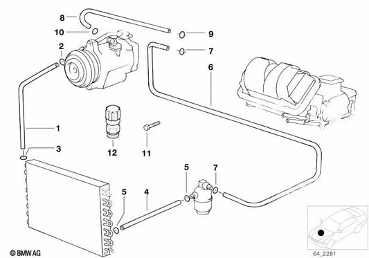 Druckleitung für BMW E39 (OEM 64538370725). Original BMW
