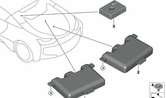 Antenna radio OEM 65209272872 per BMW I12 (I8 Coupé), I15 (I8 Roadster). BMW originale.