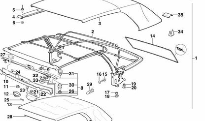 Grundplatte izquierda para BMW Serie 3 E36 (OEM 54318232851). Original BMW.