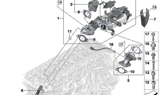 Linearer Aktuator für BMW 3 G20 -Serie, G21, 4 G22 -Serie, G23, G26, 5 G30N -Serie, 6 G32N -Serie, 7 G11N -Serie, Serie 8 G14, G15, X3 G01, X4 G02, X5 G05, X6 G06, X7 G07 (OEM 11718476983). Original BMW.