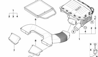 Silenciador de admisión OEM 13717556547 para BMW E82, E88, E90, E91, E92, E93, E60, E61. Compatible con motores N54. Original BMW.
