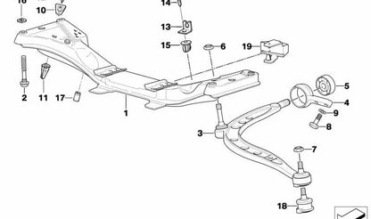 Silentblock de brazo de suspensión OEM 31129064875 para BMW E36. Original BMW.
