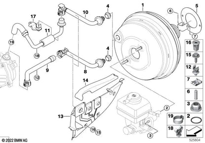 Potenciador de frenado para BMW X5 E70, E70N, F15, X6 E71, F16 (OEM 34336791410). Original BMW.