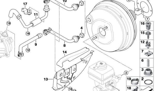 Junta inferior de mamparo OEM 12906773553 para BMW E70, E71, E72, F15, F16, F85, F86. Original BMW.