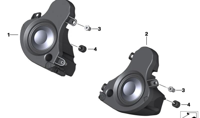 Altavoz derecho OEM 65137727882 para motos BMW K 1600 GT, K 1600 GTL, K 1600 GTL Exclusive. Original BMW Motorrad.