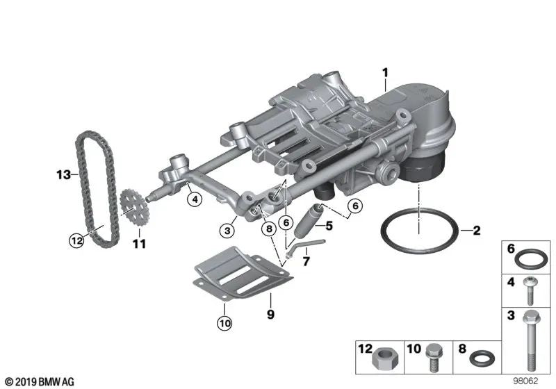 BMW Ölrohr 5 E60, E60N, E61N, 6 E63, E63N, E64, E64N, 7 E65, E66, X5 E53, E70 (OEM 11417523562). Original BMW