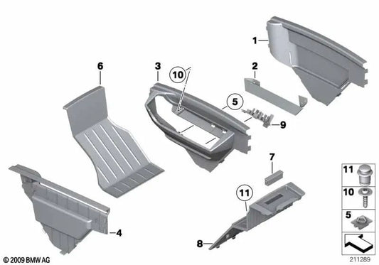 Rear mat for BMW 5 Series F07, F07N (OEM 51169221424). Original BMW