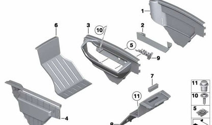 Embellecedor lateral derecho OEM 51169178696 para BMW F07 (Serie 5 Gran Turismo). Original BMW.