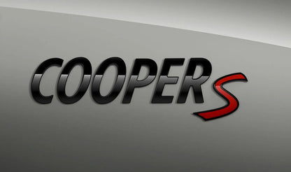 Inscripción "COOPER S" OEM 51142755618 para MINI R53, R56, F56, F55, Clubman, Cabrio, Countryman, Paceman... y más. Original MINI.