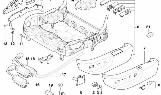 Motor de ajuste de profundidad del asiento OEM 67318352201 para BMW E39 y E38. Ajuste eléctrico original BMW.
