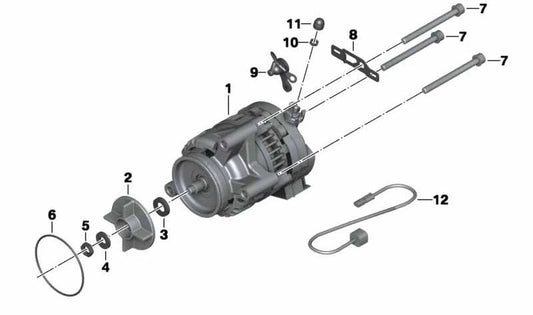 Generador OEM 12312305000 para motos BMW K1200 S, K1200 R, K1300 GT... y más. Original BMW Motorrad.