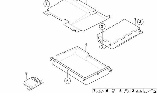 Tornillo de cabeza avellanada OEM 07146986085 para MINI R50, R52, R53. Original MINI. Ideal para fijaciones interiores o componentes del sistema de navegación según equipamiento.