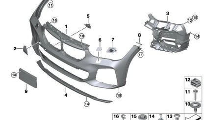 Soporte lateral superior derecho OEM 51117354768 para BMW F48, F49. Original BMW.