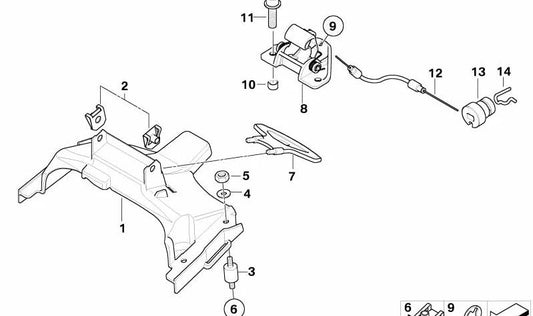Bowdenzug-Sitzschloss OEM 51257674890 für BMW Motorrad F800GT, F800S, F800ST, F800R. Original BMW Motorrad.
