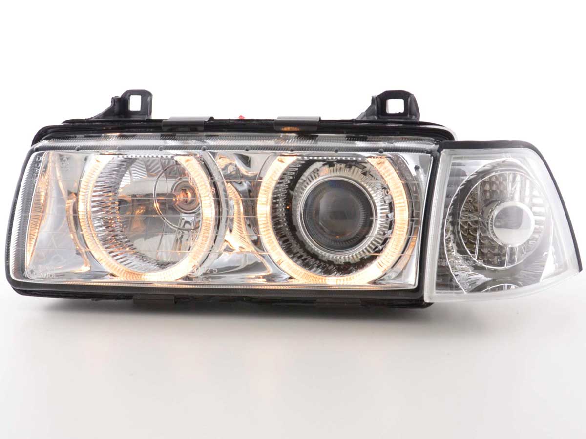 Faros Angel Eyes Bmw Serie 3 Berlina E36 92-98 Cromados Lights > Headlights