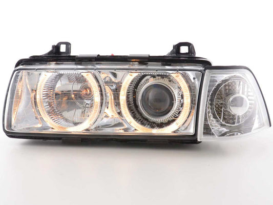 Faros Angel Eyes Bmw Serie 3 Berlina E36 92-98 Cromados Lights > Headlights