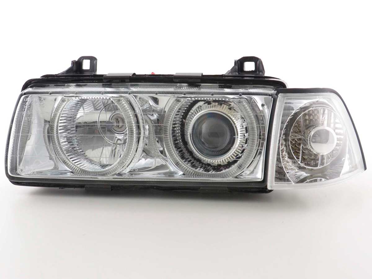 Faros Angel Eyes Bmw Serie 3 Berlina E36 92-98 Cromados Lights > Headlights