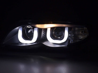 Angel Eye Faros per BMW 3 E46 Berlina/Touring 02-05 in nero
