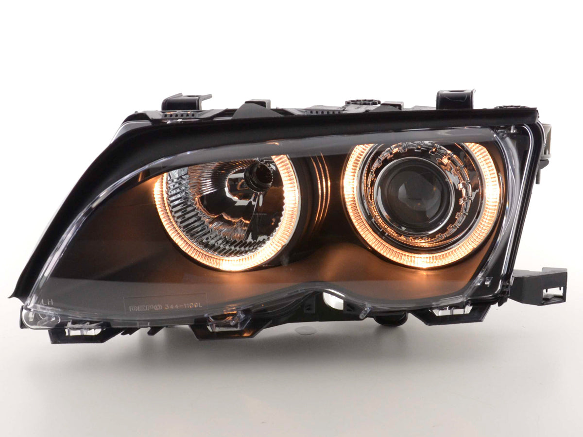 Faros delanteros ojo de ángel para BMW Serie 3 Berlina E46 01-03 negro