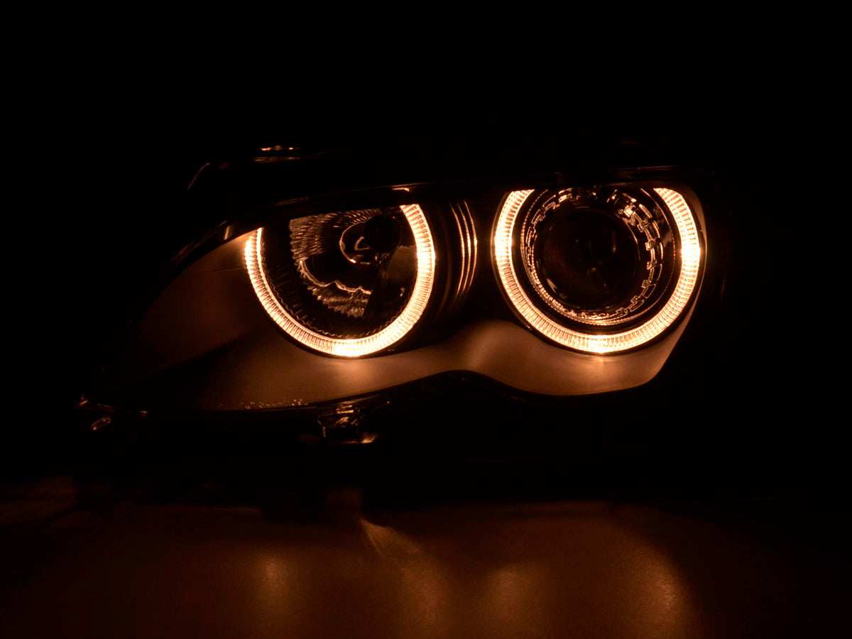 Faros delanteros ojo de ángel para BMW Serie 3 Berlina E46 01-03 negro