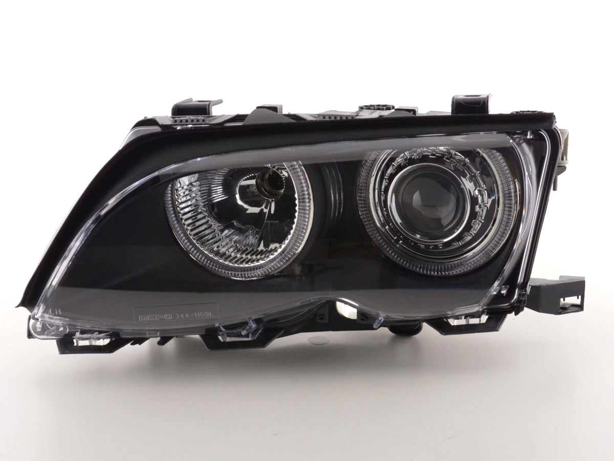 Faros delanteros ojo de ángel para BMW Serie 3 Berlina E46 01-03 negro