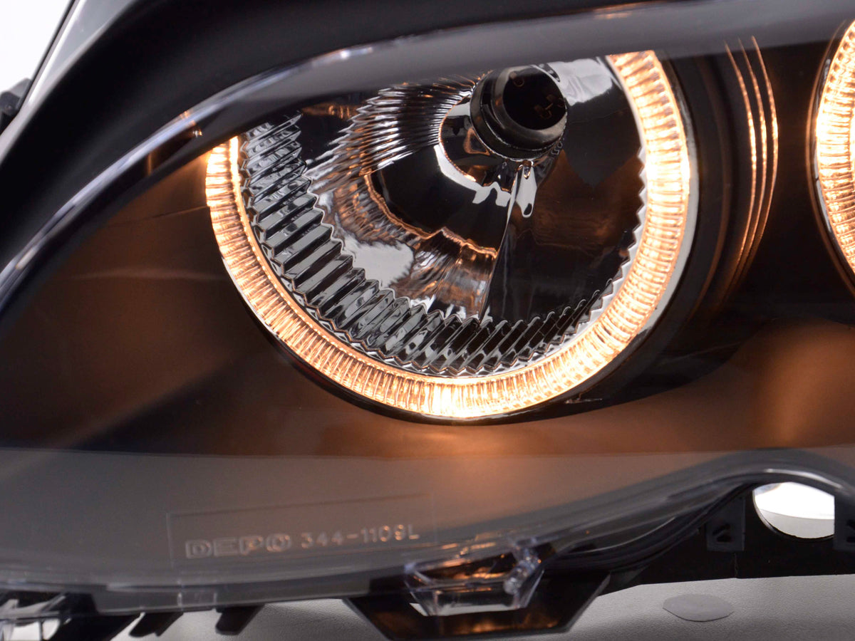 Faros delanteros ojo de ángel para BMW Serie 3 Berlina E46 01-03 negro