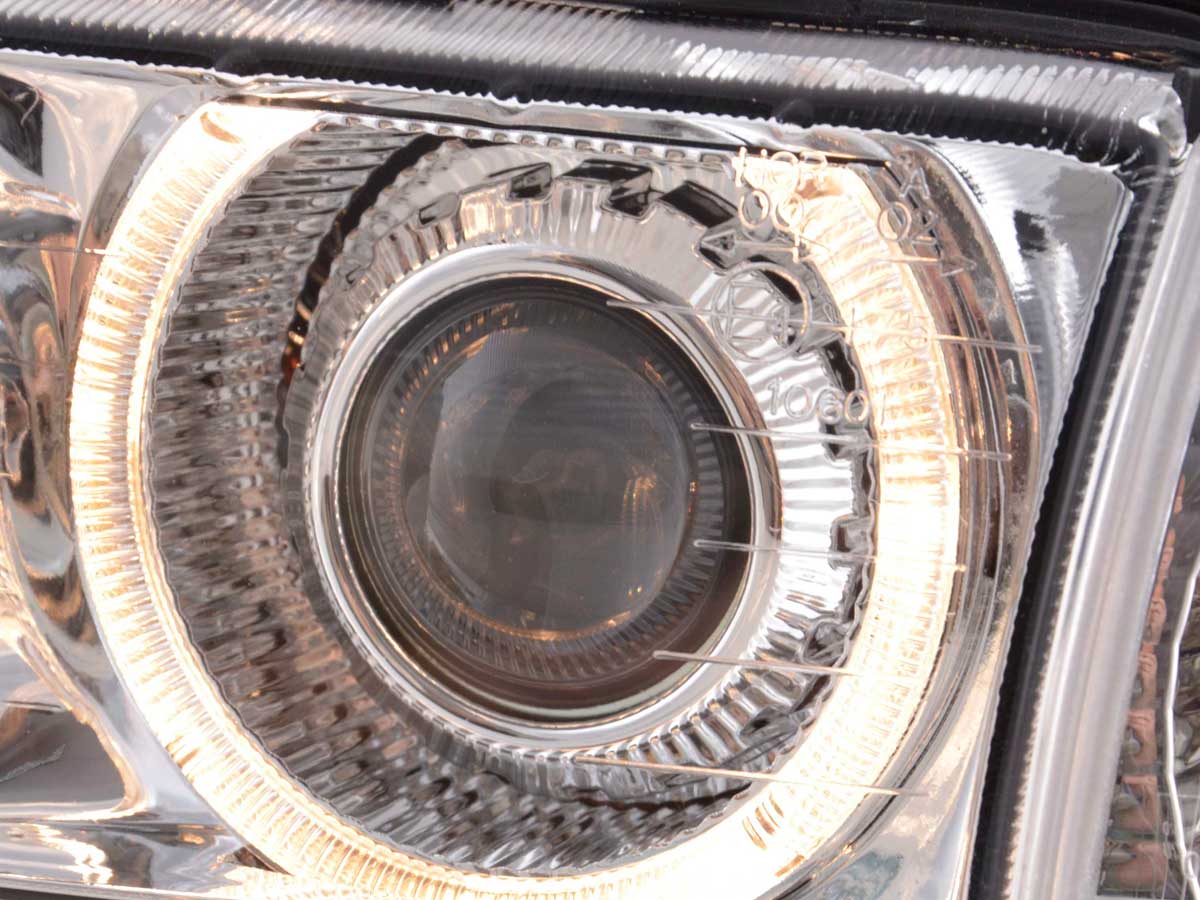 Xenon front headlights with Angel Eyes Optics for BMW 3 Coupé Series E36 Year 92-98 chromed