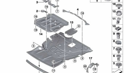 Absorvente para isolamento do compartimento do motor para BMW 1 F20 Series, F21, Série 2 F22, F23, 3 F30 Series, F31, F34, F35, F80, Série 4 F32, F33, F36 (OEM 51717376346). BMW original