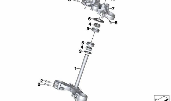 Puente horquilla superior OEM 32418546421 para motos BMW F 800 R (K73) 2014-2019. Original BMW Motorrad.