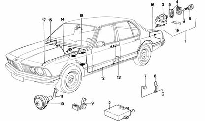 Claxon para BMW Serie 3 E21, E30, Serie 5 E12, E28, Serie 6 E24, Serie 7 E23 (OEM 61331367312). Original BMW