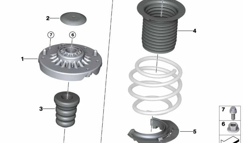 Tope de suspensión delantero OEM 31336861727 para BMW F45, F45N, F46, F46N, G20, G20N, F48, F48N y MINI U10, U25. Original BMW y MINI.