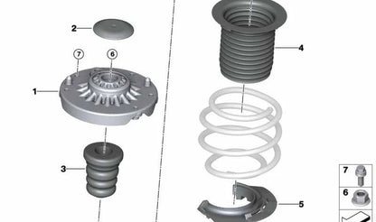 Tope de suspensión delantero OEM 31336861727 para BMW F45, F45N, F46, F46N, G20, G20N, F48, F48N y MINI U10, U25. Original BMW y MINI.