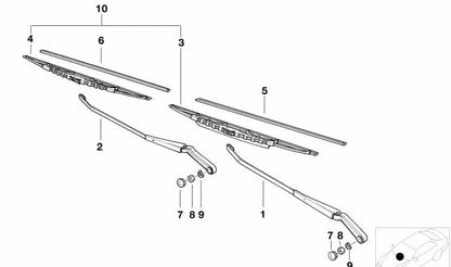 Escobilla limpiaparabrisas lado conductor OEM 61627140959 para BMW E36. Pieza original BMW. Ideal para mantener una visibilidad óptima en días de lluvia.