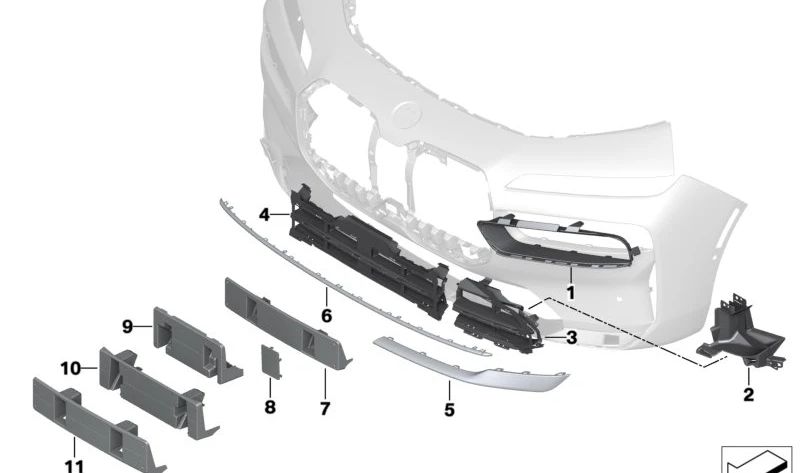 Central Chrome Molding OEM 51135A0B553 for BMW G70 (735i, 740d, 740i, 750e xDrive). Compatible with versions since 2022. Original replacement BMW.