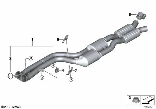 Grampo superior para BMW X3 F97, F97N, X4 F98, F98N (OEM 18309882566). BMW original