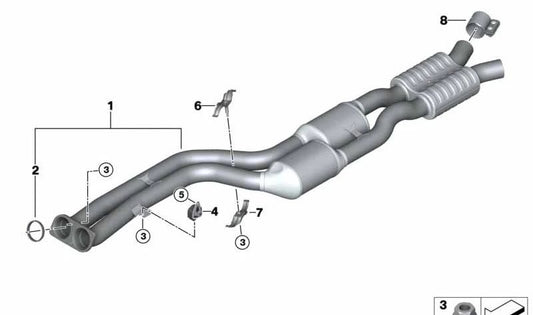 Exhaust lower clamp OEM 18309882567 for BMW F97 (X3 M), F98 (X4 M). Original BMW.