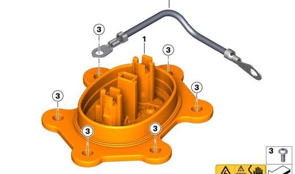 Cable equipotencial OEM 61121682520 para motos BMW CE04 (K07) con motor I/4A. Original BMW Motorrad.