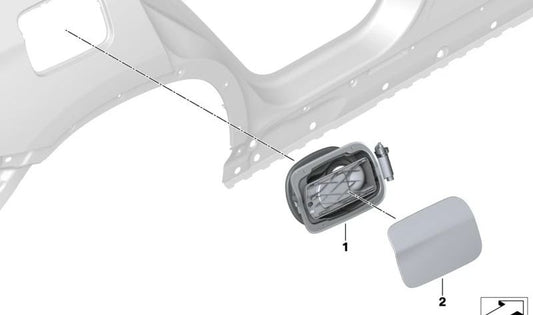 Coperchio Carico OEM 51177405749 per BMW X3 G01 XDRive30E (modelli Hybrid PHEV). BMW originale.