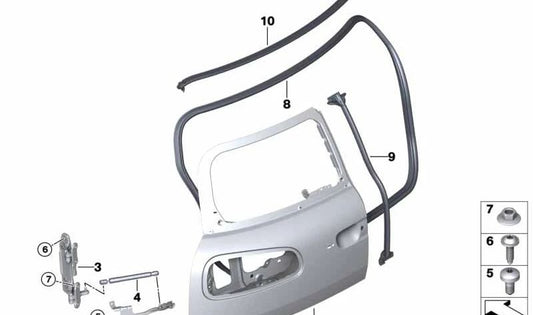 Puerta Splitdoor trasera derecha OEM 41007411614 para MINI Clubman F54, F54 LCI. Original MINI.