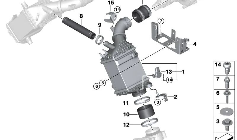 Claim de tuyau pour BMW 5 F10 Series, F90, série 6 F06, F12, 7 G70, série 8 F91, X5 F85, F95, X6 F86, F96, X7 G07N, XM G09 (OEM 11617846390). BMW d'origine