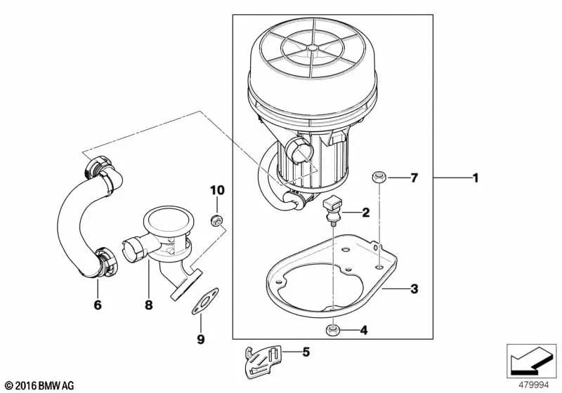 Bomba de aire para BMW Z4 E85, E86 (OEM 11727572085). Original BMW