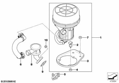 Bomba de aire para BMW Z4 E85, E86 (OEM 11727572085). Original BMW